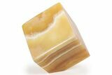 Polished Orange, Honeycomb Calcite Cube - Utah #242286-1